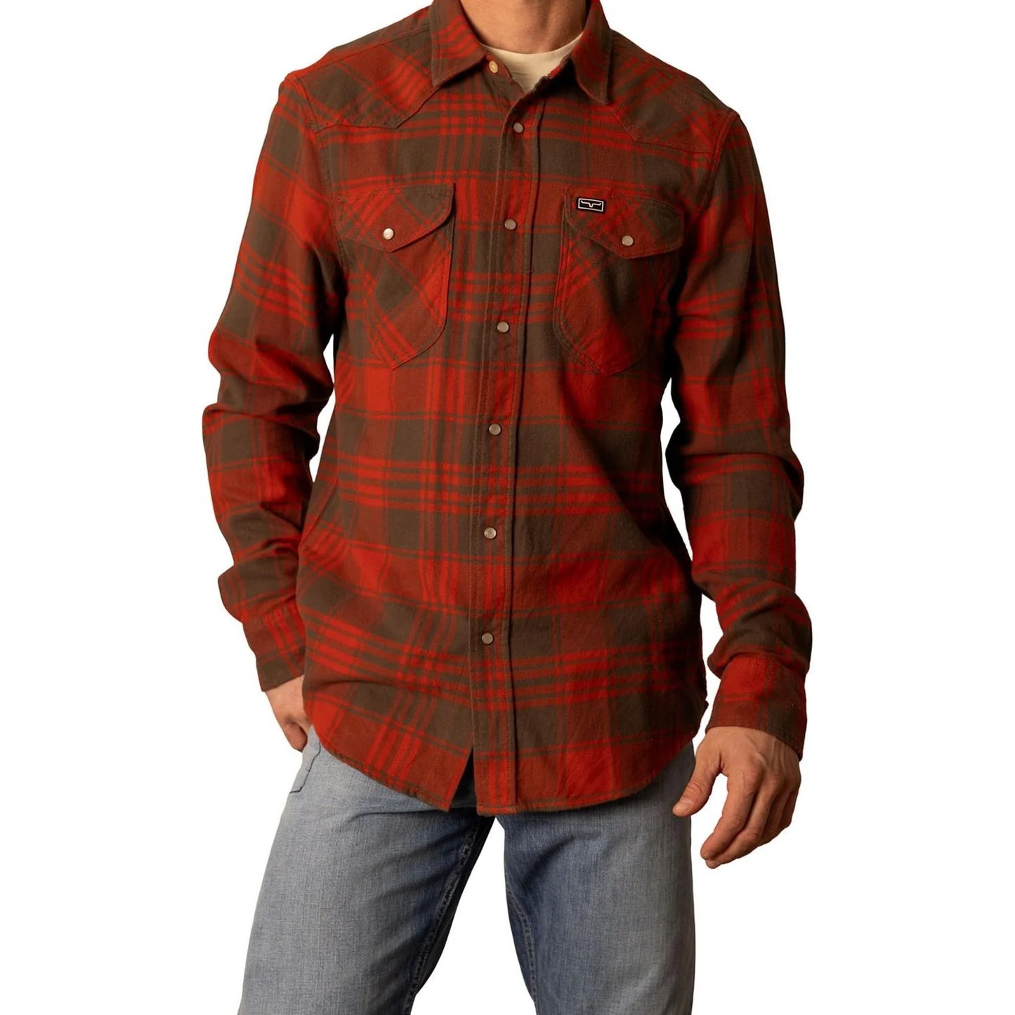 Kimes Men's Biggie Long Sleeve Shirt - Brick Red