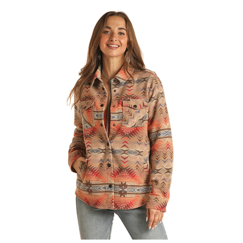 Rock & Roll Women's Long Shacket - Tan