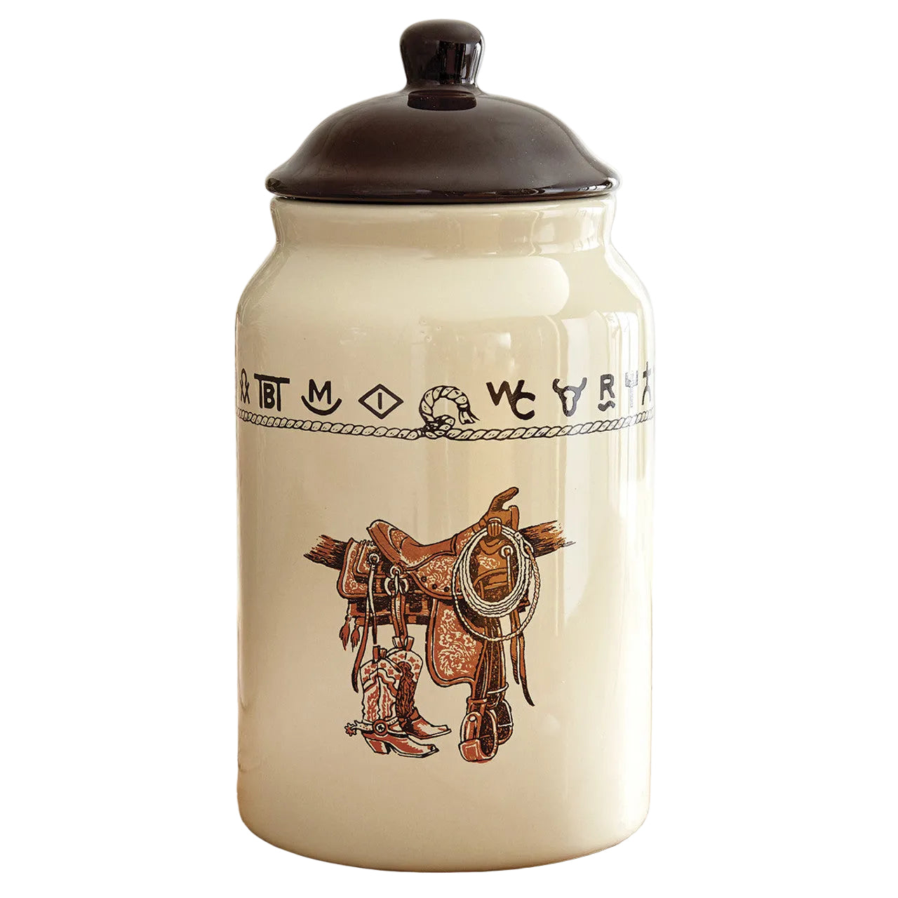 West Creation Boots & Saddle Ceramic Canister