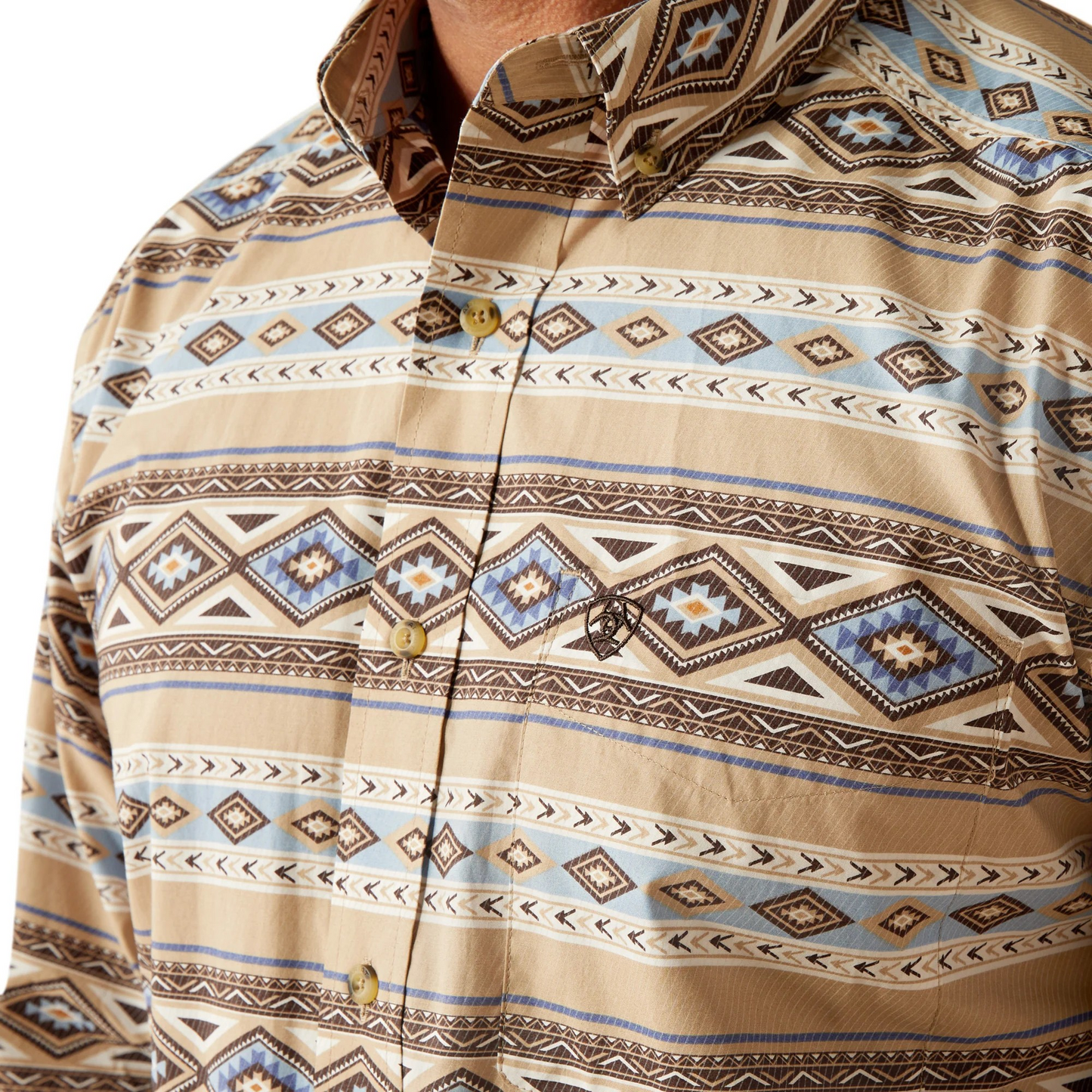 Ariat Men's Cory Classic Fit Long Sleeve Shirt- Brown