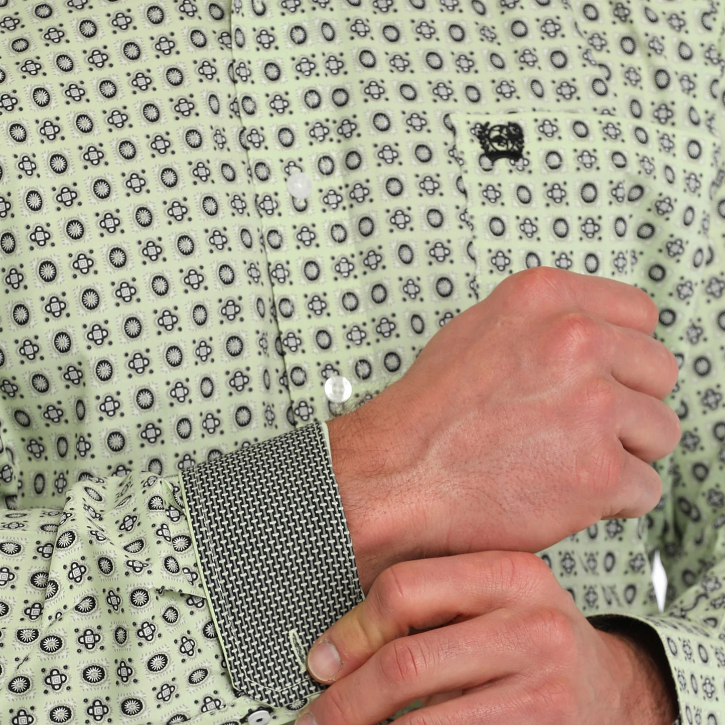 Cinch Men's Long Sleeve Print Shirt - Lime