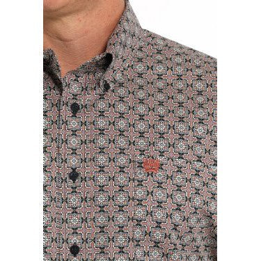 Cinch Men's Long Sleeve Medallion Print Shirt - Navy