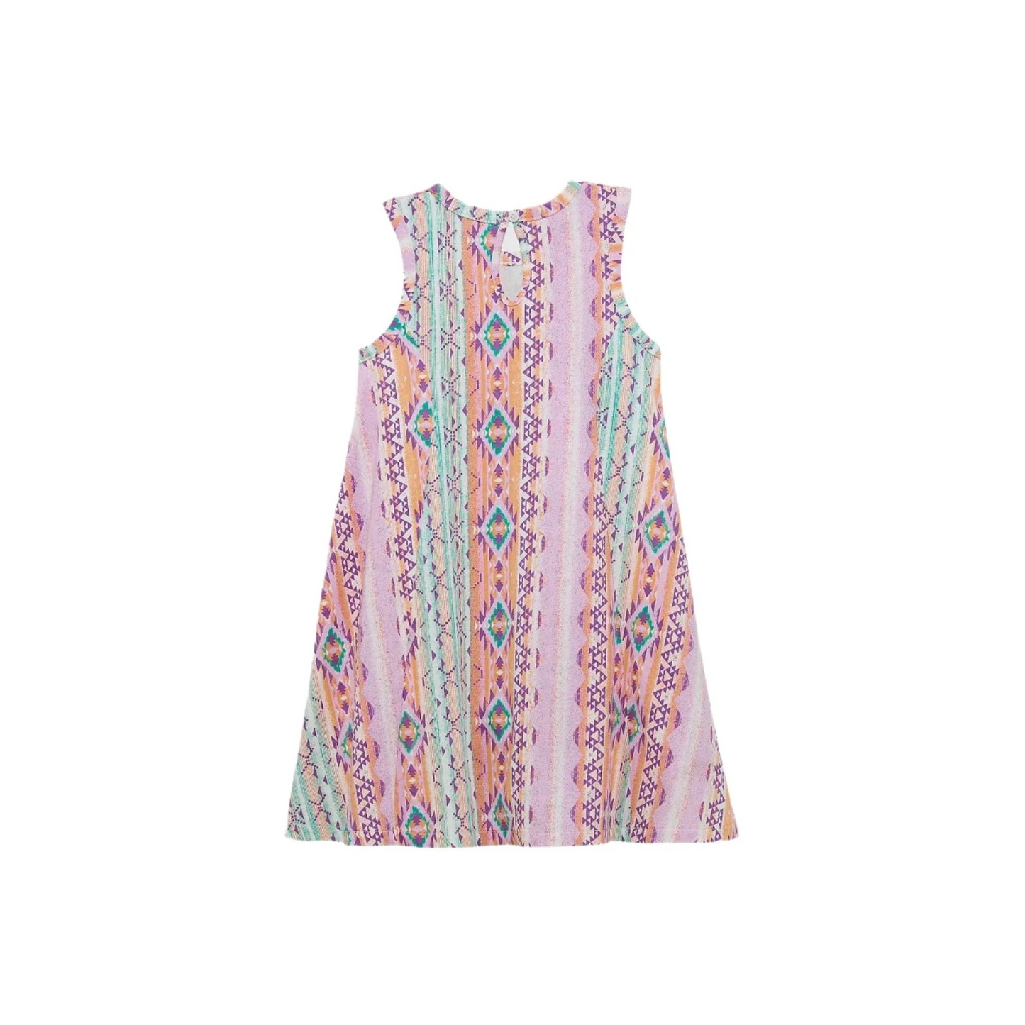 Wrangler SU25 Girl's Sleeveless Aztec Print Dress- Purple Multi