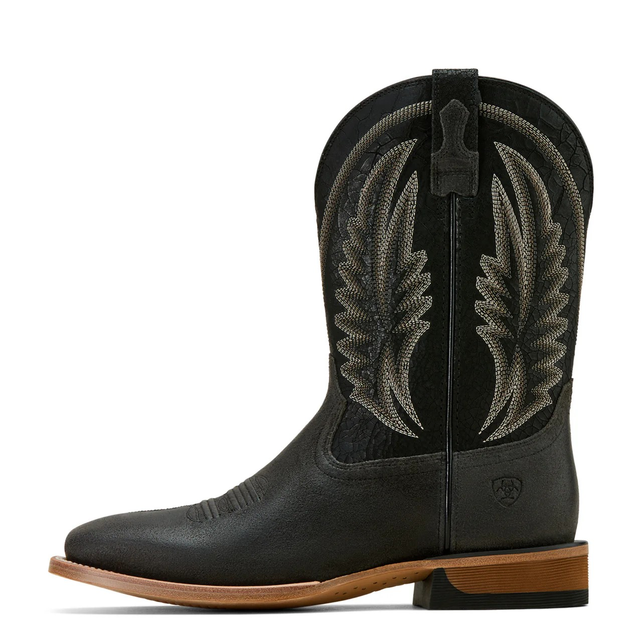 Ariat Men's Sidewinder Wide Square Toe Cowboy Boot- Grizzly Grey/Black