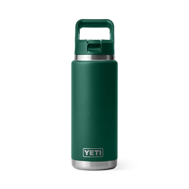 Yeti Rambler 769 ml Water Bottle w/Straw Cap - Black Forest Green