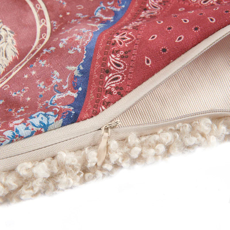 HiEnd Accents Patchwork Bandana Teddy Backed Pillow