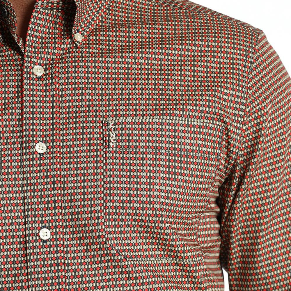 Cinch Men's Long Sleeve Plaid Button Down Western Shirt- Navy