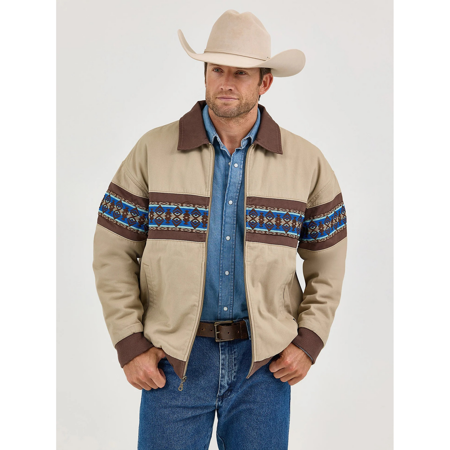 Wrangler Men's Long Sleeve Checotah Bomber Jacket- North Shore