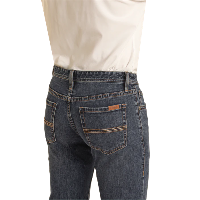 Rock & Roll Men's Two Tone Embroidered Revolver Jean - Medium Wash