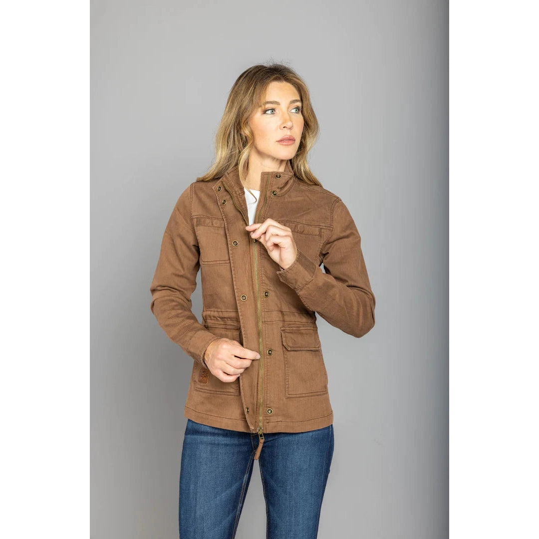 Khaki womens top utility jacket