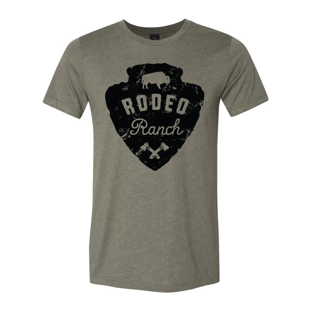 Rodeo Ranch Arrowhead Short Sleeve Shirt - Heather Military Green
