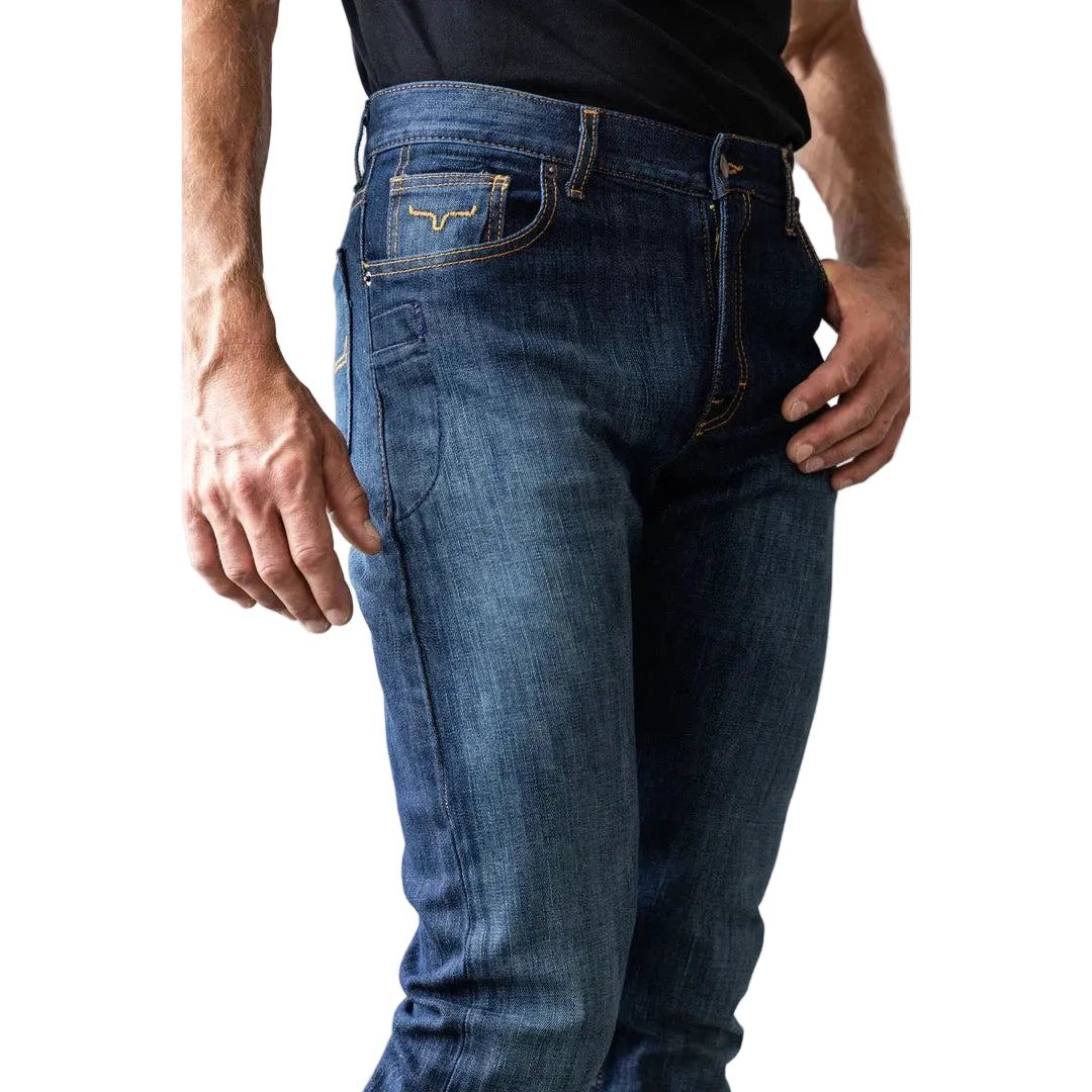 Kimes Men's Roger Mid Low Rise Slim Bootcut Jeans - Blue - Irvine Tack & Western Wear