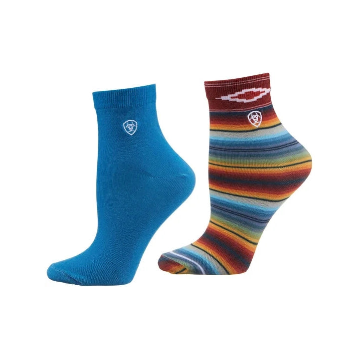 Ariat Southwest Theme Ankle Socks - 2pck