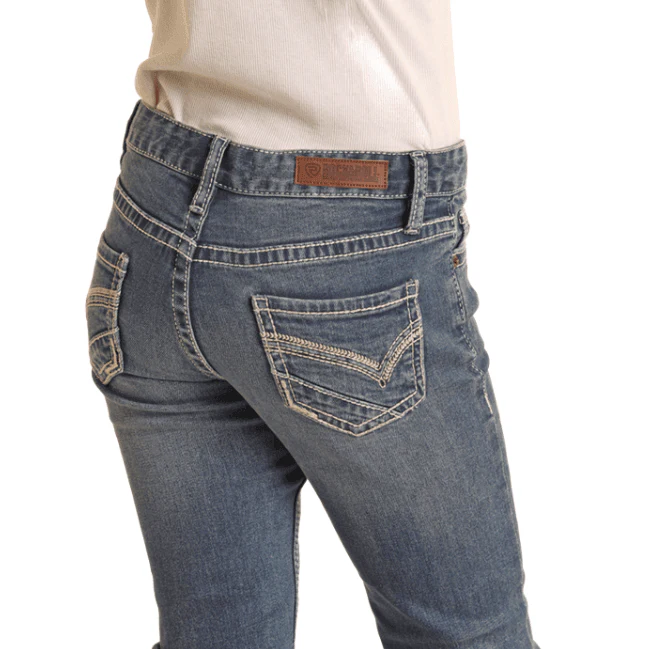 Rock & Roll Girl's Raised Denim Boot Cut Jeans