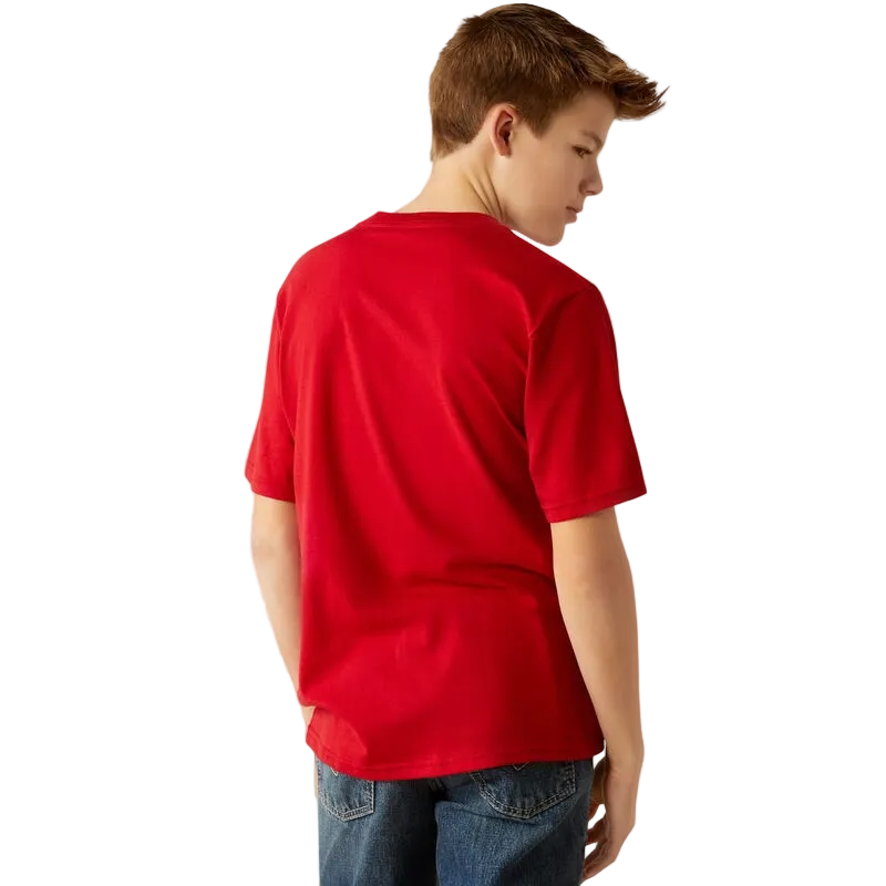 Ariat Boy's Buffalo West Short Sleeve Tee Shirt - Red
