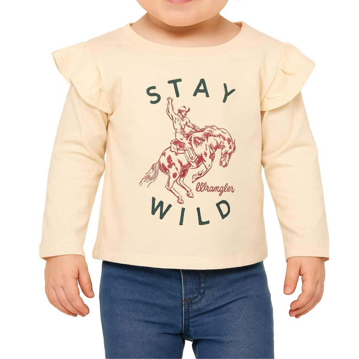 Wrangler Baby Girl's Long Sleeve Tee Shirt - Cream