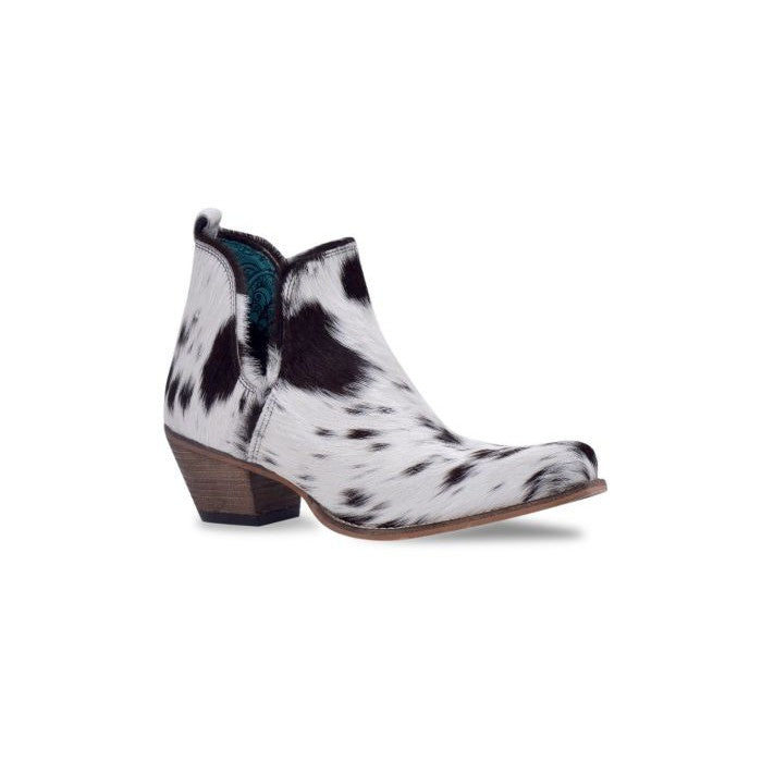 Myra Women's Sunset Bloom Split-Top Hair-On Hide Boots - Black & White