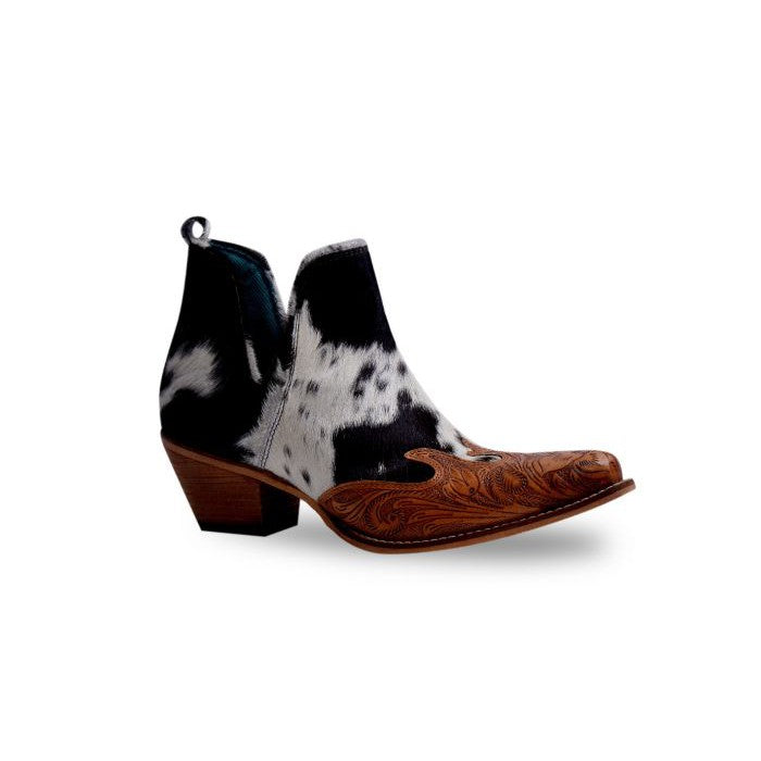 Myra Women's Frisco Blossom Hair-On Hide & Hand-Tooled Boots