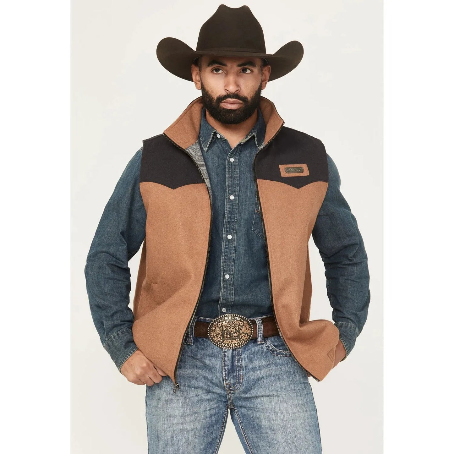 Cinch Mens Wooly Vest - Brown