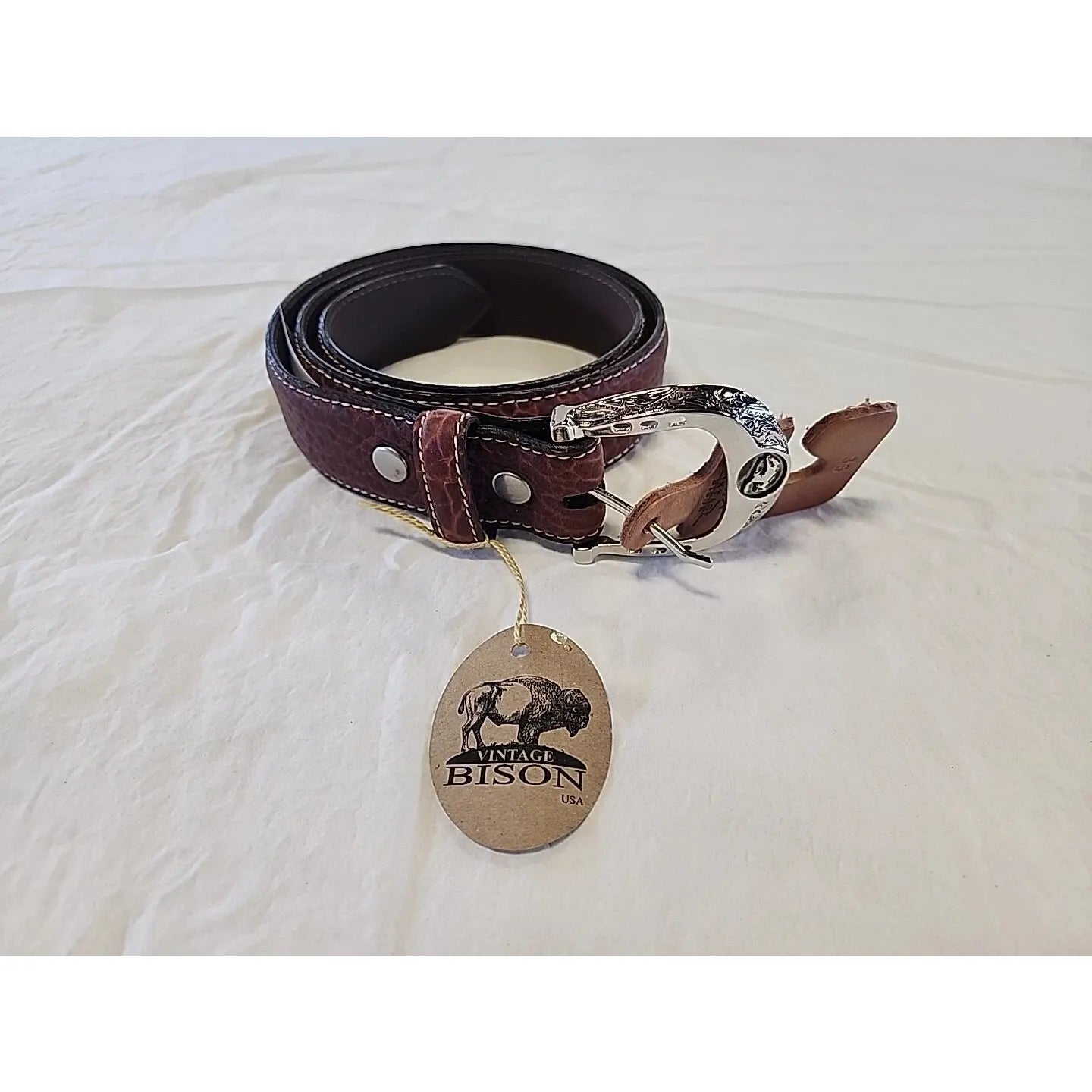 Vintage Bison Bronco Men's Belt-Peanut