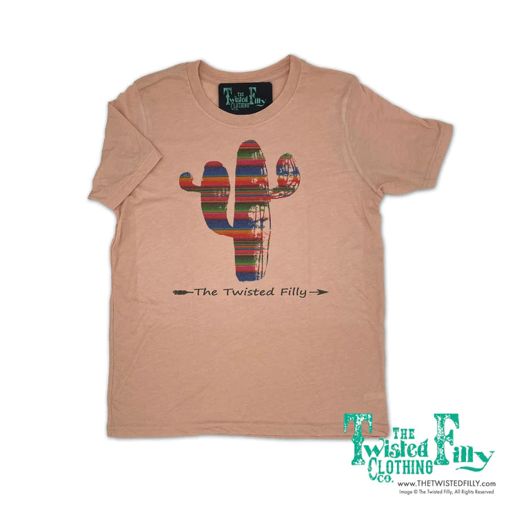 The Twisted Filly Serape Cactus SS Infant Tee - Dusty Rose