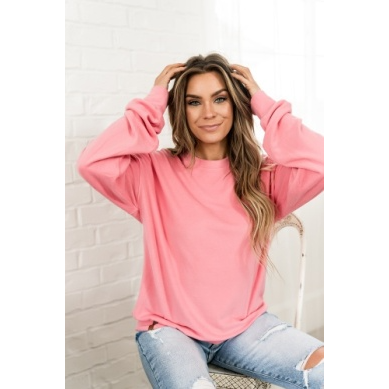 Ampersand Women's Performance Fleece University Pullover - Pink Tulip