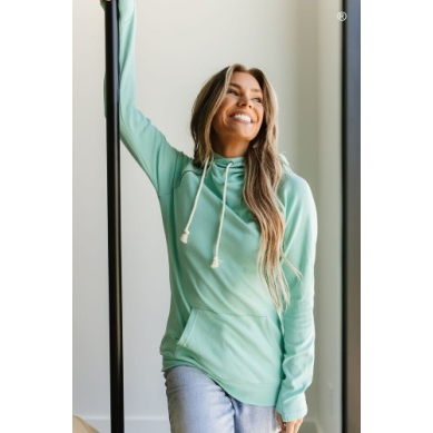 Ampersand Women's Doublehood Sweatshirt - Aqua