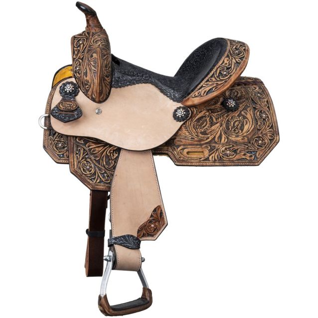 Silver Royal Youth Onyx Barrel Saddle