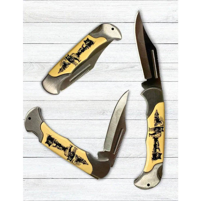 El Paso Saddle Blanket Wolf Wildlife Knives