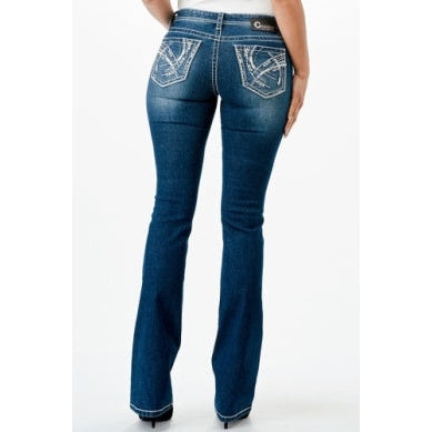 Grace in LA Women's Bootcut Jeans - Whimsical Embroidery