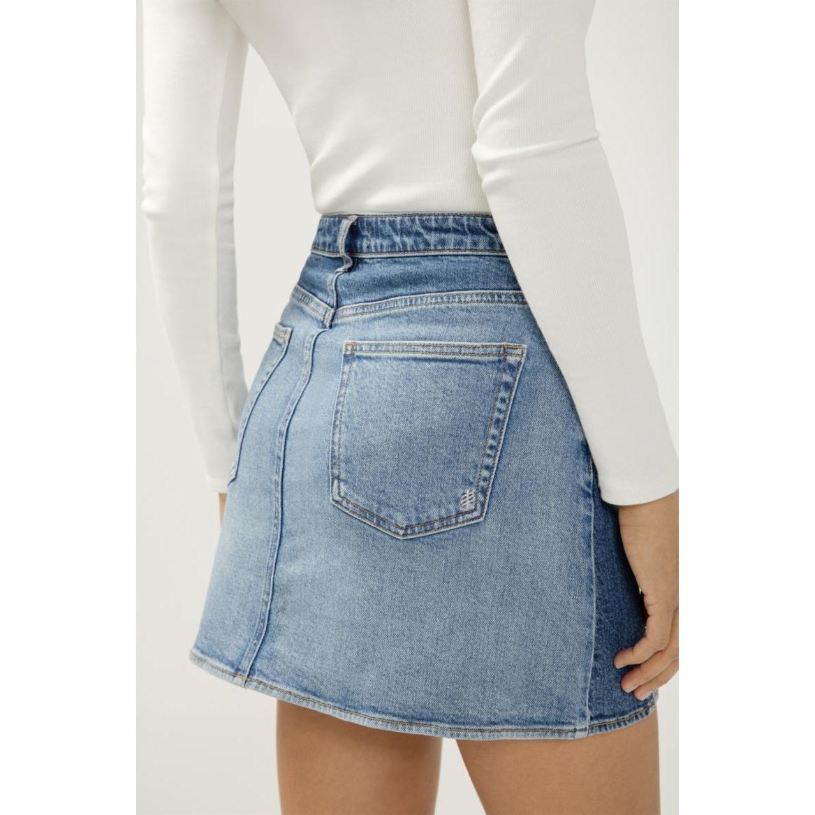 Silver Women's Western Denim Mini Skirt- Glimmer