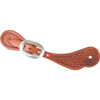 Spur Strap Cowboy Medium Chestnut Skirting Mini Basket Tooling