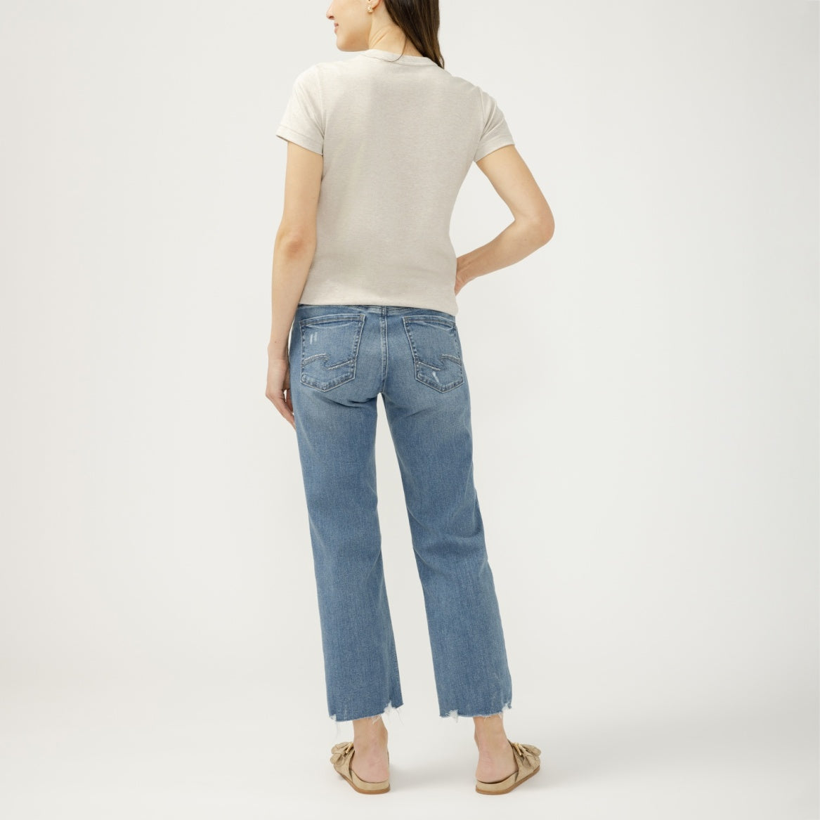 Silver Women's Chelsea Mid Rise Boyfriend Jeans- Kickin It