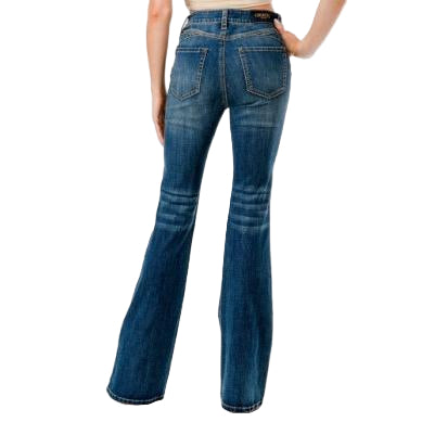 Grace in LA Women's Basic Flare Jean - Medium Wash