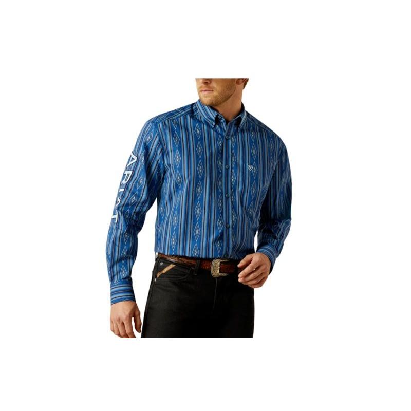 Ariat Men's Team Pace Classic Fit Long Sleeve Shirt - Blue/Light Blue