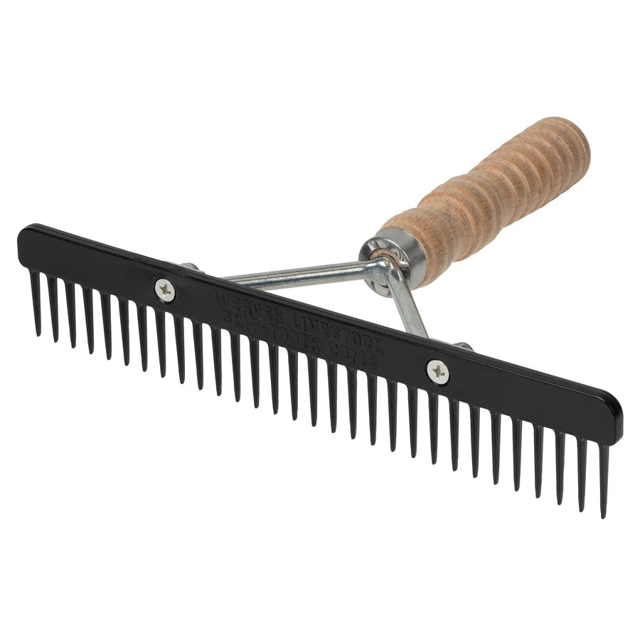Weaver Skip Tooth Comb with Wood Handle and Replaceable Plastic Blade
