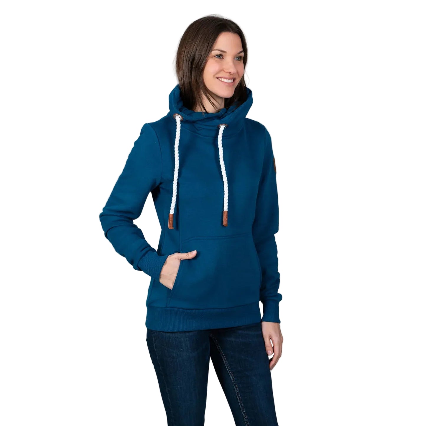 Wanakome Women's Dionne High Neck Sweatshirt- Real Teal