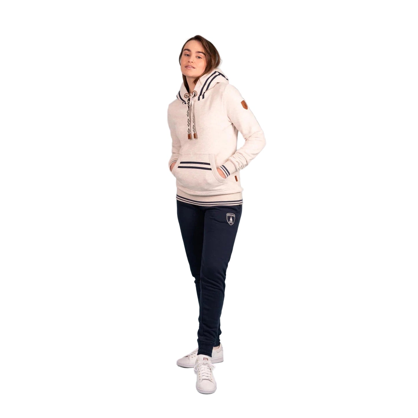Wanakome MIKKI Hoodie - Oatmeal Stripe