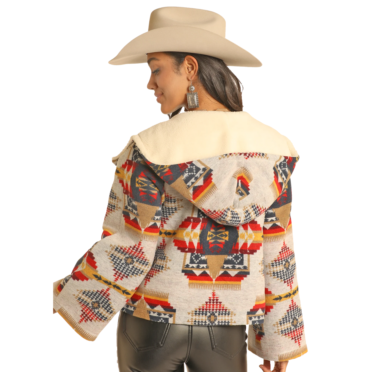 Panhandle Women's Long Sleeve Cropped Cape Coat- Natural