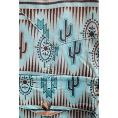Rock & Roll Women's Tek Ripstop Convo Stripe Long Sleeve Print Shirt - Turquoise