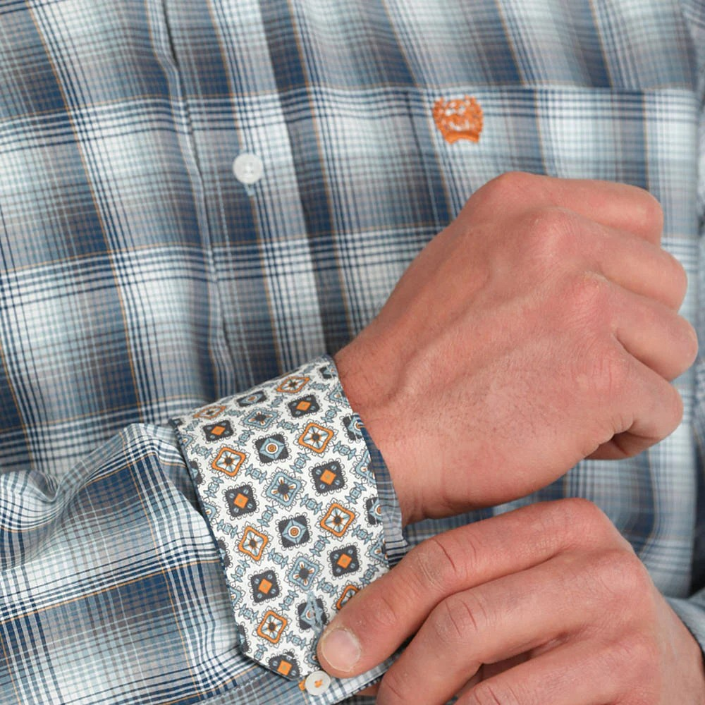 Cinch Men's Long Sleeve Plaid Shirt- Multi