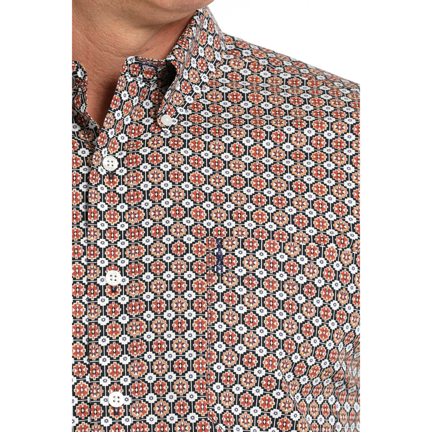 Cinch Men's Modern Fit Medallion Print Button Down Shirt - Multi