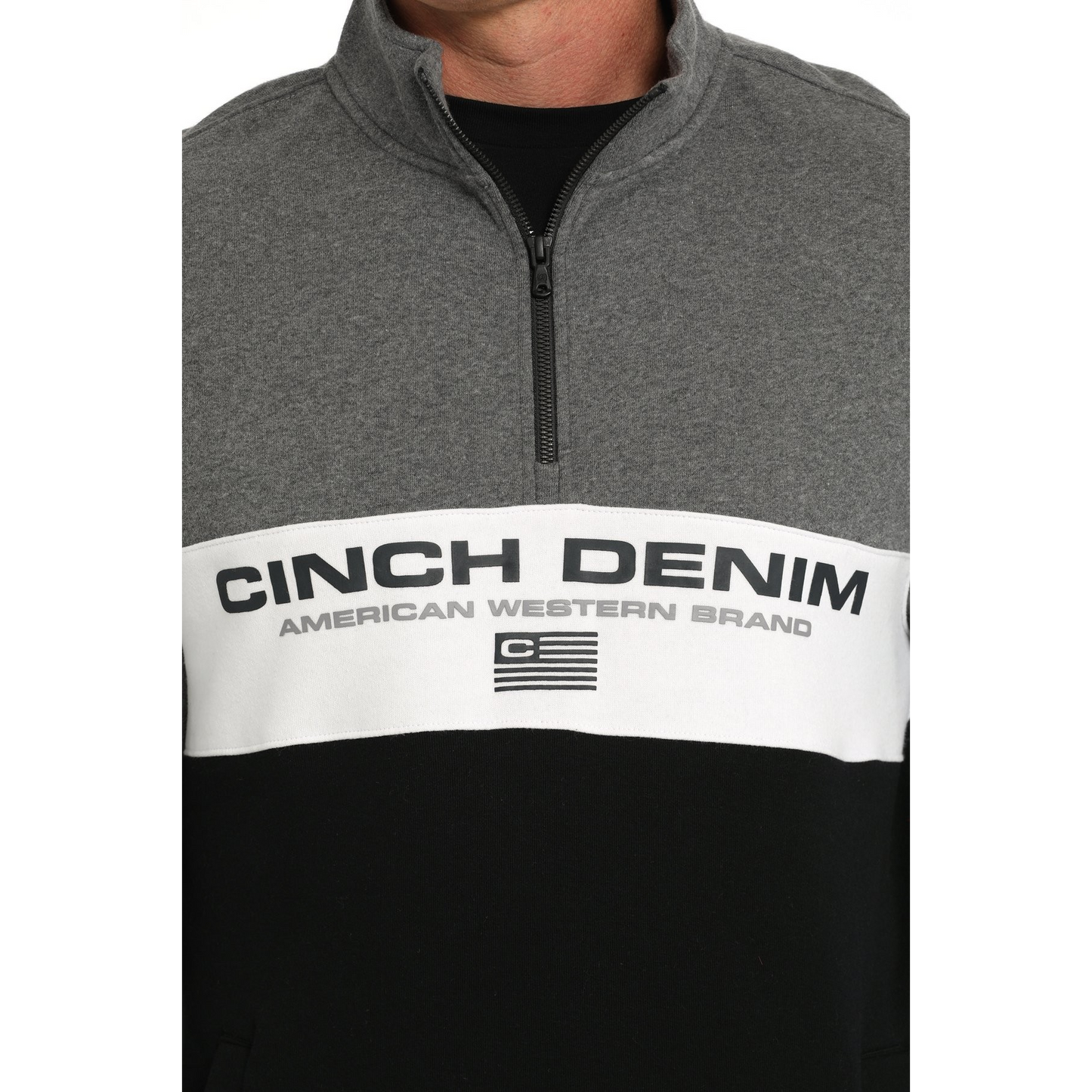 Cinch Men's Long Sleeve 1/4 zip Pullover- Multi