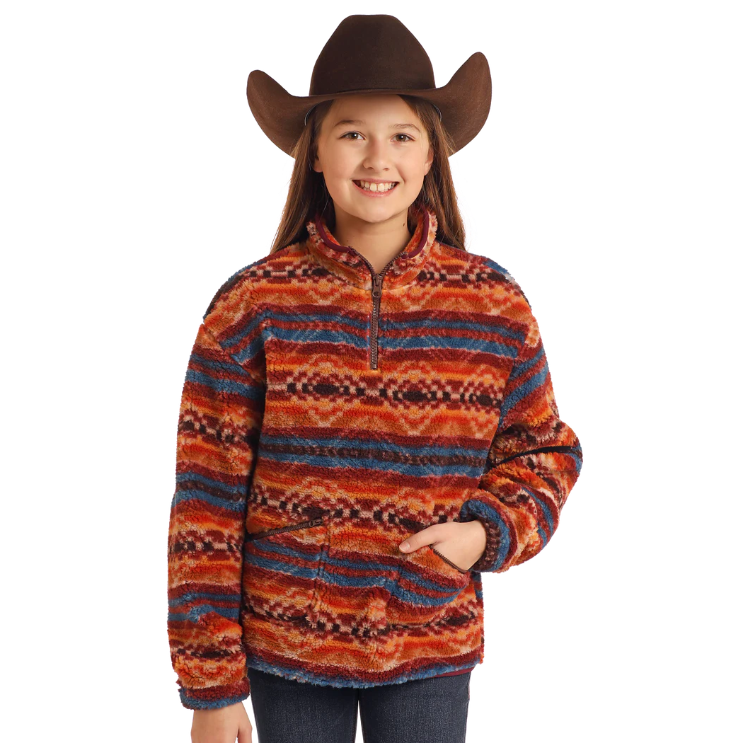 Rock & Roll Girl's Aztec Print Sherpa - Multiple Colours