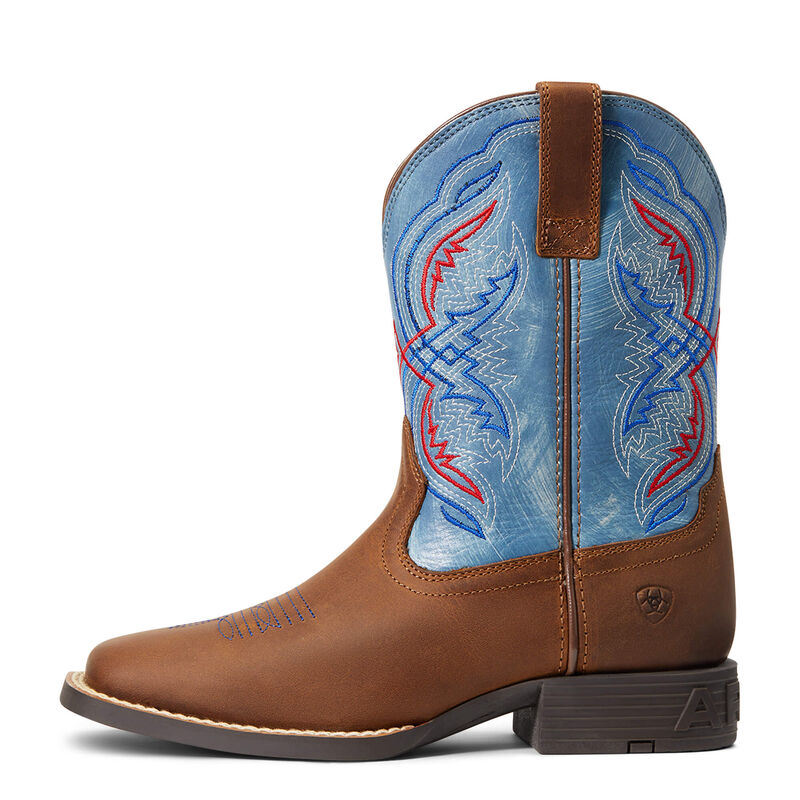 **Ariat Boys Youth Double Kicker Western Boots - Distressed Brown