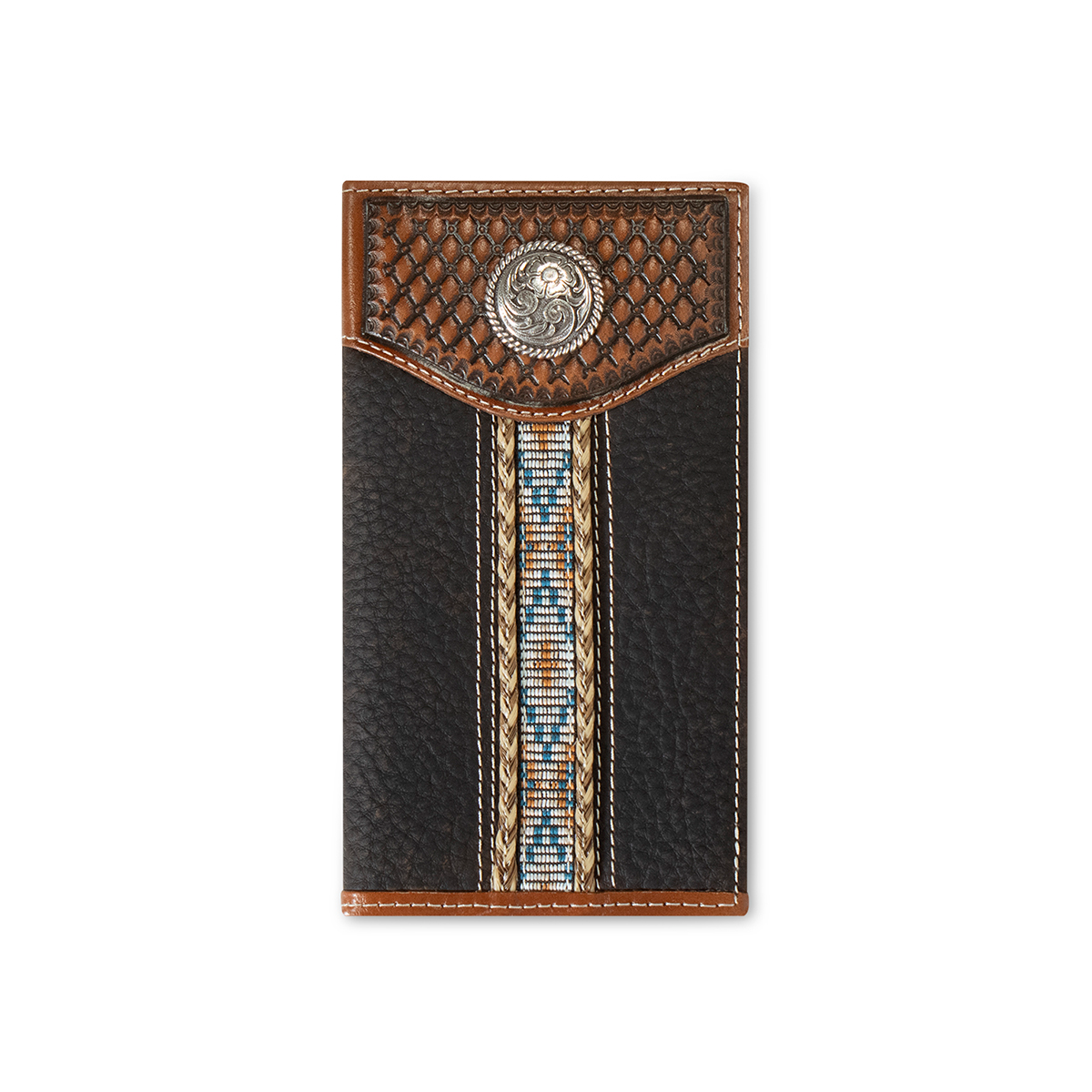 Ariat Men's Woven Southwestern Rodeo Wallet - Brown