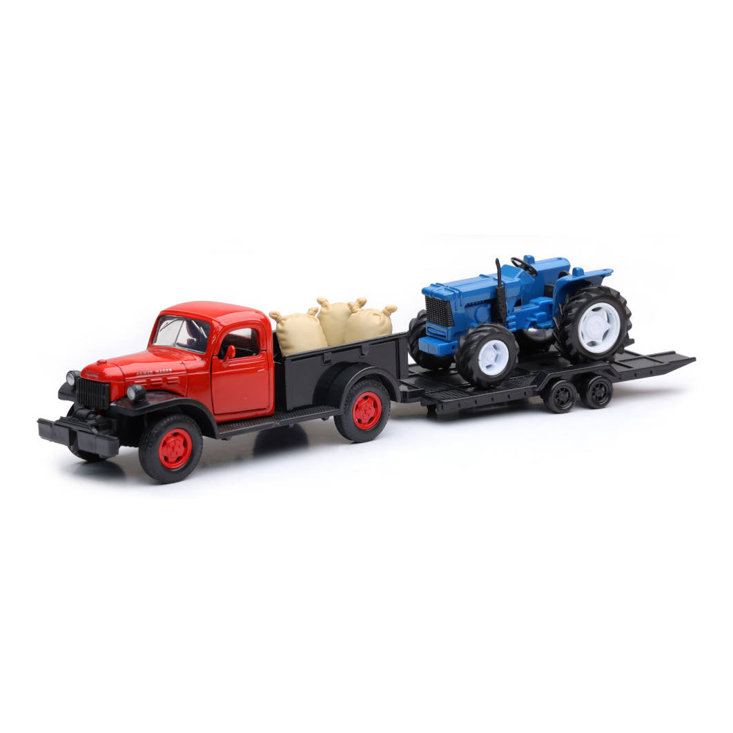 New-Ray Toys 1946 Dodge Power Wagon w/Farm Tractor Toy