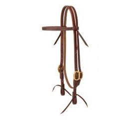 Weaver Leather 5/8" Working Cowboy Economy Browband Headstall Solid Brass Horse