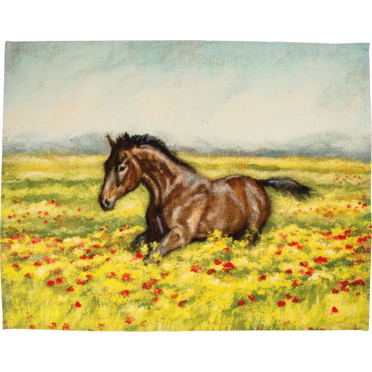 Dish Towel Horse In Field