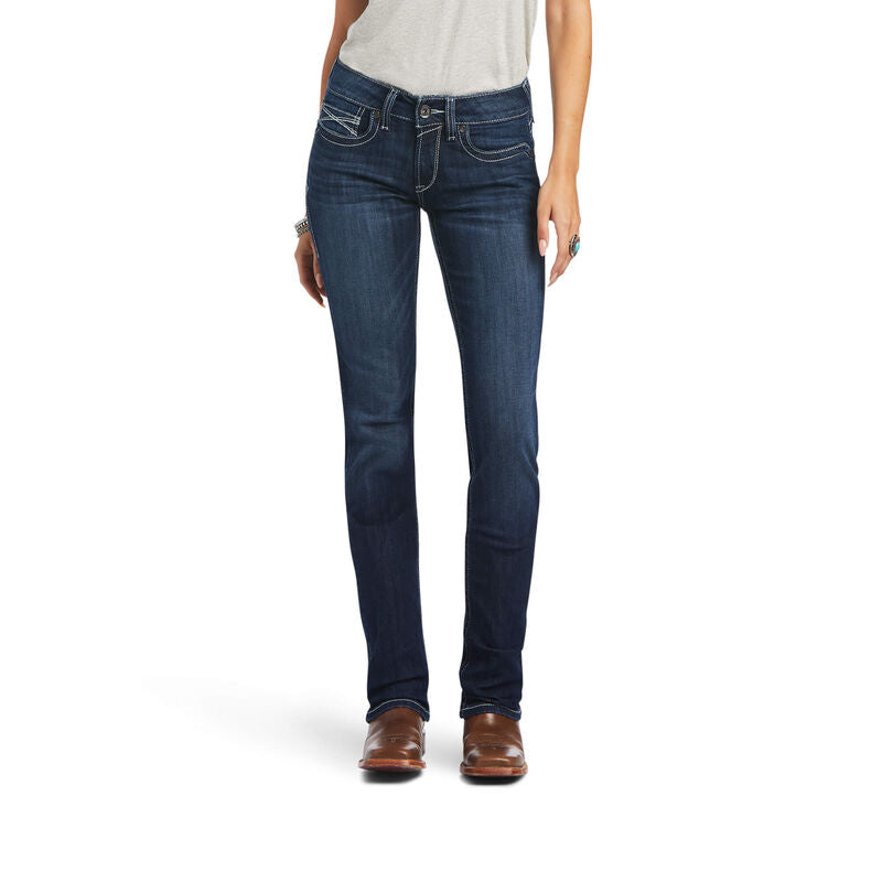 Ariat Women's REAL Mid Rise Clarissa Straight Jeans
